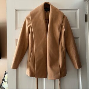 Express Camel Mid-Length Trench Coat Size XS